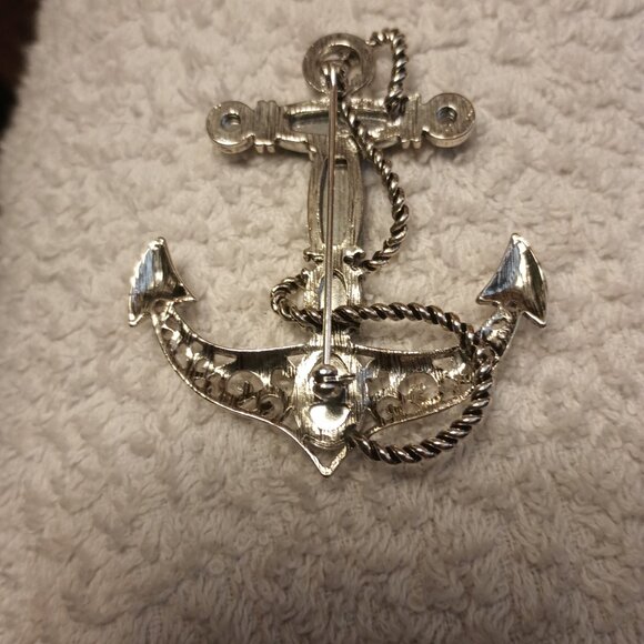 Large Silver Tone Ship/Boat Anchor - Picture 2 of 3
